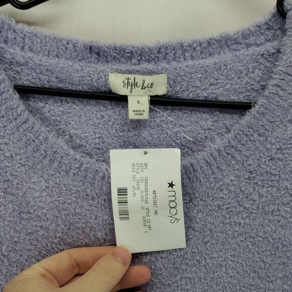 Style & Co Purple fuzzy Sweater Small (AL) - Picture 2 of 6